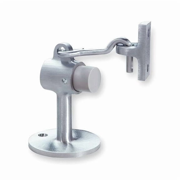 Rockwood Hook-Style Door Holder, Brass, Silver, 3-3/4"H x 1-3/4"W 473.26D