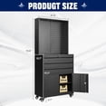 thumbnail image 3 of 71" Rolling Metal Garage Storage Cabinet with Wheels, 3 Drawers, Locking Doors & Adjustable Shelves, Steel Tool Cabinet for Workshop Warehouse, 3 of 7