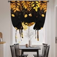 thumbnail image 4 of Tie Up Curtains for Windows Orange Leaves Valance Adjustable Balloon Curtain Pastoral Leaf Plant Black Tie Up Shades for Kitchen Living Room Bedroom Privacy Curtain Drape 34x45 Inch, 4 of 9