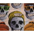 thumbnail image 4 of oneOone Polyester Lycra Orange Fabric Skull Fabric For Sewing Printed Craft Fabric By The Yard 56 Inch Wide, 4 of 4