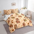 thumbnail image 2 of Erosebridal Kawaii Capybara Kids Twin Bedding Sets, Orange Stripe Line Bedding Comforter Set, 7 Pieces, 2 of 7