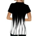 thumbnail image 3 of Mytrendy Women Gradient Print Criss Cross Front V-Neck Short Sleeve Casual Tops, 3 of 4
