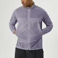 thumbnail image 3 of Mens Lightweight Jacket Casual Outdoor Windbreaker Stand Collar Jacket Sport Hiking Running with Pockets Purple L, 3 of 5