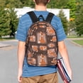 thumbnail image 4 of Wukai Beautiful Fox Print 15Inch Student Backpack, Multi-compartment Waterproof Lightweight Backpack, Suitable for School, Office, Sports, Unisex, 4 of 6