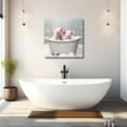 thumbnail image 3 of WFSposter Funny Animal Bathroom Wall Art Cute Pig in Bathtub with Bubbles Canvas Prints Posters Toilet Pictures for Baby Room Decor Framed (Bathroom-1, 12.00"x12.00"), 3 of 6
