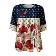 thumbnail image 4 of WERYOUNG Women's Summer Casual Short Sleeve T Shirt With Tie Patriotic American Flag Tees 250th Anniversary USA Celebration T-Shirt Holiday Vacation Comfortable Tops L, 4 of 4