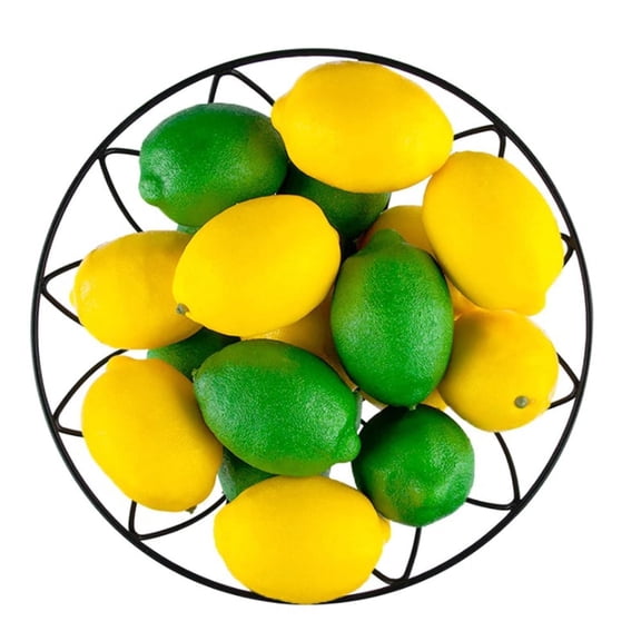 Janrevotw 12pcs Fake Fruit Artificial Yellow Lemon And Lime Lifelike Simulated Lemon For Home Kitchen Party Decoration Green Yellow