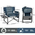 thumbnail image 2 of Timber Ridge XXL Oversized Directors Chair - Heavy Duty Folding Camping Chair with Foldable Side Table & Detachable Side Pocket, Supports up to 600lbs, Blue, 2 of 8