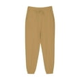 thumbnail image 6 of ZVAVZ Boys Cotton Linen Pants with Pockets Elastic Waist Drawstring Sweat Jogger Lounge Tapered Leg Harem Pants Trousers Khaki,13 Years, 6 of 7