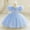 Blue, variant on Girls Tulle Princess Wedding Baptism Dress Puff Sleeves for Toddler Baby Girl