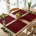thumbnail image 5 of Christmas Buffalo Plaid Placemats Set of 4 Red and Black Checkered Place Mats Table Mats Kitchen Dining Home Outdoor Party Table Decoration, 5 of 9