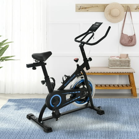 EUROCO Indoor Cycling Bike Stationary with LCD Display, iPad Holder and Adjustable Seat