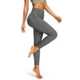 thumbnail image 5 of High Waisted Seamless Yoga Pants Womens - Tummy Control Workout Leggings, No Front Seam, Elastic Wide Waistband for Gym Running Gray L 22" Inseam, 5 of 6