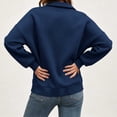 thumbnail image 5 of LUVDA Women's Half Zip Cropped Stand Collar Sweatshirt Silver Zipper Banded Hem Fall Athletic Top, 5 of 7