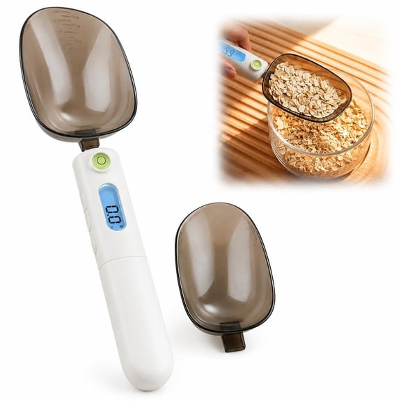 Digital Measuring Spoon Scale Rechargeable with Level Bubble, 0.1g High Precision Spoon with LCD Display for Baking, Coffee, Cooking, Pet Food and Weight Control