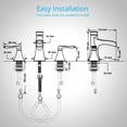 thumbnail image 6 of Wovier Chrome 8-16 Inch Widespread Waterfall Spout Bathroom Sink Faucet with Supply Hoses,Two Handle Three Hole Lavatory Faucet,Basin Mixer Tap with Pop Up Drain, 6 of 7