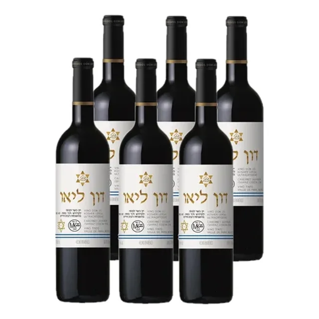 Six Pack Don Leo, Vino Tinto Kosher, 750 mililitros Don Leo Vino Tinto