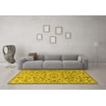 thumbnail image 3 of Ahgly Company Machine Washable Indoor Round Persian Yellow Traditional Area Rugs, 6' Round, 3 of 4