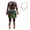Boys SET +Necklace, variant on URSOFINE Ocean Adventure Role Play Costume, Island Explorer Hawaiian Party Outfit, 3D Printed Top & Pants with Leaf Design, Necklace & Wig Included