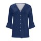 thumbnail image 2 of ICHUANYI Liquidación Cárdigan de manga abombada con estampado floral para mujer, blusa holgada, manga 3/4, con volantes y botones frontales abiertos ICHUANYI WER202308256218, 2 of 3