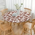 thumbnail image 3 of White Brown Footballs Pattern Round Fitted Tablecloth with Elastic Edge,Dining Table Cover Waterproof,Outdoor Round Tablecloth for Camping,Dining,Indoor and Outdoor, 3 of 7