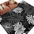 thumbnail image 2 of Black White Floral Washable Living Room Rugs 5'x8', Vintage White Black Flower Low Pile Throw Large Area Rug Non-Slip Sturdy Edge Binding Carpet for Living Room Kitchen Office, 2 of 9