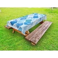 thumbnail image 1 of Watercolor Outdoor Tablecloth, Abstract Moroccan Trellis Geometric Pattern Curves Persian Mosaic Design, Decorative Washable Fabric Picnic Tablecloth, 58 X 104 Inches, Blue Baby Blue, by Ambesonne, 1 of 2
