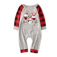 thumbnail image 2 of Odeerbi Christmas Pajamas for Family Plaid Holiday Long Sleeve Family Christmas Pajamas Matching Sets Baby Fashion Plaid Print Tops Pants Sleepwear Xmas Family Matching PJs Set Gray, 2 of 4