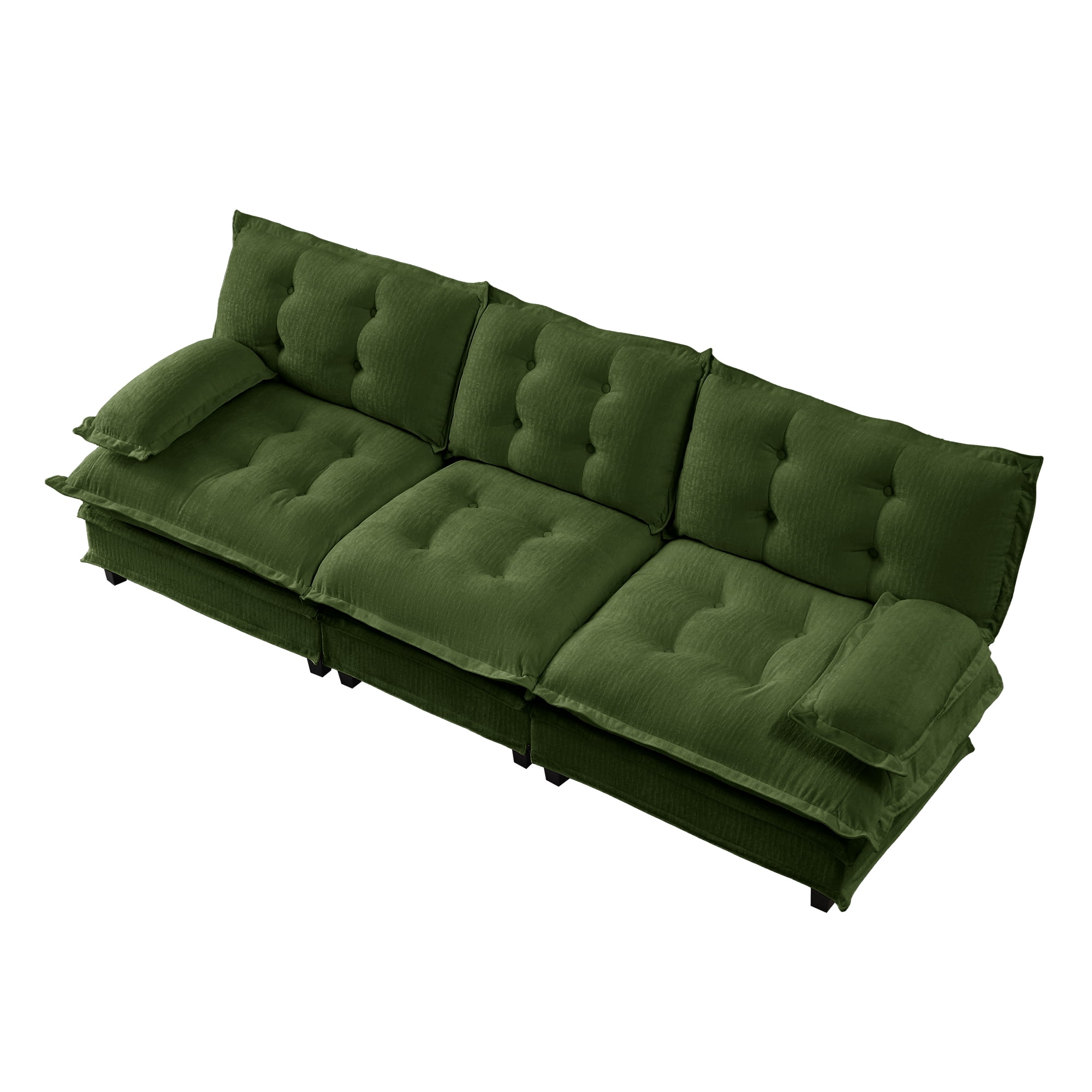 AISWORD 107" 3-Seater Modular Sectional Cloud Sofa, Chenille Fabric Deep Seat Couch with Lattice Decored Cushions