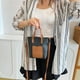 thumbnail image 4 of Bolso de hombro informal para mujer | Bolso bandolera ajustable para el trabajo y viajes | Bolso de piel sintética con bolsillos para teléfono y cartera | Marrón, blanco, negro y caqui, 4 of 6