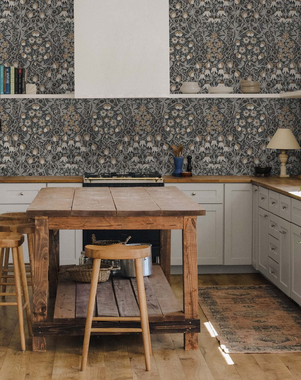 NextWall Wrought Iron & Chamois Tulip Garden Peel and Stick Wallpaper