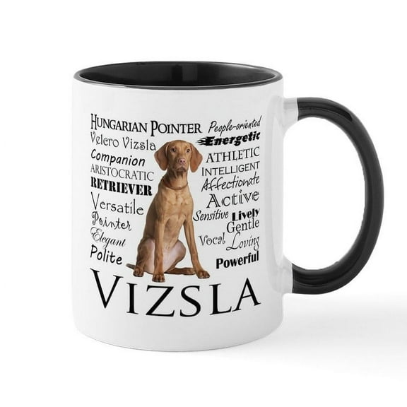 CafePress - Vizsla Traits Mugs - 11 oz Ceramic Mug - Novelty Coffee Tea Cup