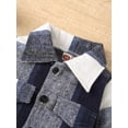 thumbnail image 3 of Newborn Baby Boy Clothes Lapel Plaid Jacket + Solid Cotton Pants Set 2PCs Infant Fall Winter Outfits, 3 of 5