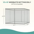 thumbnail image 4 of Aoodor Universal 10 x 10 ft. Gazebo Replacement Mosquito Netting Screen 4-Panel Sidewalls with Double Zipper for Patio Backyard Deck and Lawns (Only Netting), 4 of 9