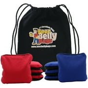 Beer Belly Bags Tailgate Premium Outdoor Canvas Cornhole Bags - Set of 8 Includes Carrying Tote Made in USA (Red/Blue)