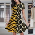 thumbnail image 2 of Tiger Snake Animal Print Pattern Women's Classic Swing Skater Dress Casual Work Party Cocktail Dresses, 2 of 6