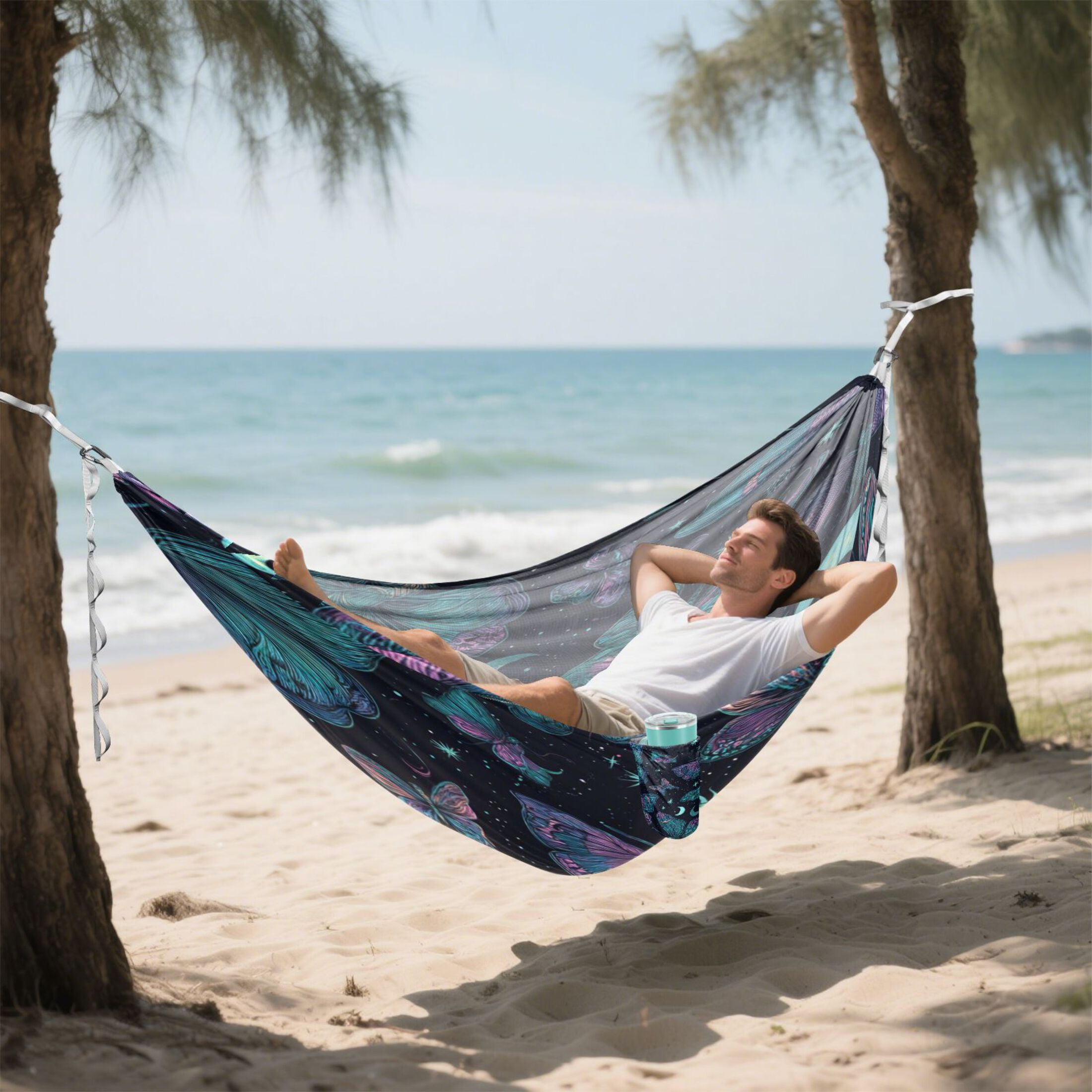 Hammock Camping Hammock Nylon Portable Hammock Travel Camping Hammock Green Butterfly