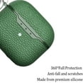 thumbnail image 4 of Allytech Case Compatible with AirPods 3rd Generation (2021 Released), Lychee Texture PU Leather Anti-Scratch Skin with Key-Chain Accessories for Women Men Case for Air-Pods 3 2021, Green, 4 of 5