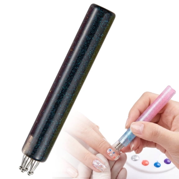 5 Petal Flower Nail Dotting Pen, Manicure Art Tools, Easy Control Stainless Steel Ball, 1.8mm Fine Tip Rhinestone Precision Markers, for Paintin-g, Sculpting, Rhinestones DIY and Salon Home