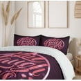 thumbnail image 6 of Ambesonne Live Laugh Love Duvet Cover Sets, Vibrant Circle, 2-Queen, Coral Plum White, 6 of 6