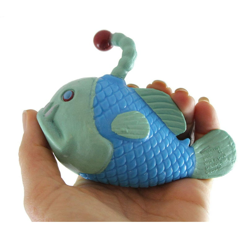 Angler Fish Cute Sea Creatures Stretchy and Squeezy Toy - Crunchy Bead  Filled - Fidget Stress Ball. (Random Color)