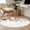 White, variant on Pink Floral Round Area Rug 4 FT, Non Slip Indoor Outdoor Rug, Spring Pastoral Botanical Wildflowers Leaves Washable Soft Circular Carpet Non-Shedding Floor Mat for Coffee Table Nursery Foyer Balcony
