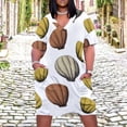 thumbnail image 2 of Womens Casual Dresses Seashells Repeat Earthy Tones Pattern Short Sleeve Dress Summer Dresses for Women 2025, 2 of 5
