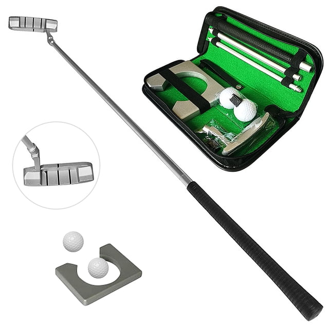 Arealer Putting Set with Putter 2 Balls Putting Cup for Travel Indoor Putting Practice Portable Putter Kit Fits for Right Handed