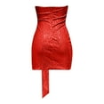 thumbnail image 6 of HXWCHs Women's Strapless Backless Spicy Style Sleeveless Ribbon Party Dress M Red, 6 of 6