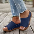 thumbnail image 2 of IUJSOY Platform Wedge Sandals for Women 2025 Bohemian Slip on Shoes Comfort Footbed Slides, 2 of 7