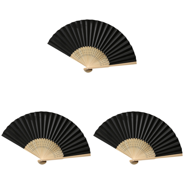 Abanico Mano Plegable Bolsillo Papel Bambú DIY para Fiesta Boda ()
