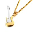 thumbnail image 3 of Men's Guitar Music Stainless Steel Necklace Pendant with Chain (Gold), 3 of 3