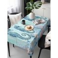 thumbnail image 2 of Coastal Seahorse Blue Rectangle Tablecloth, Summer Beach Nautical Coral Starfish Waterproof & StainResistant Tablecloth, Washable Oil-proof Table Cover for Dining/Party/Wedding/Buffet 54x108 In, 2 of 9