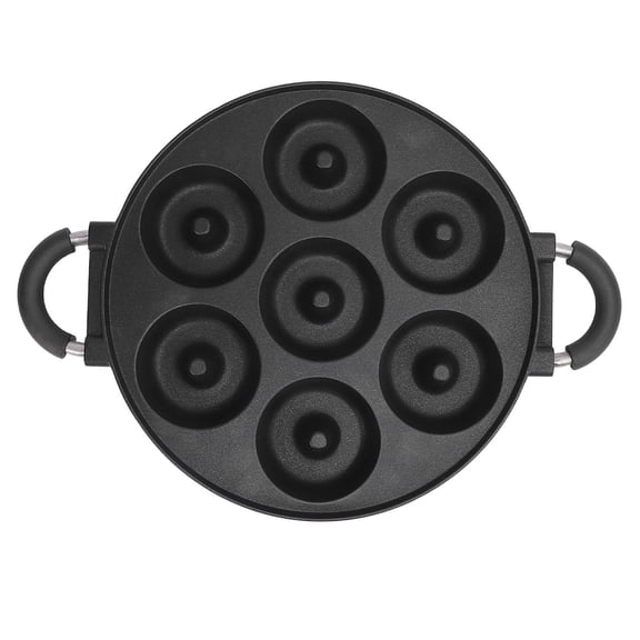 Xirurus 7‑Hole Non‑Stick Aluminum Donut & Takoyaki Grill Pan with Comfortable Handles – Even Heat, Easy Release